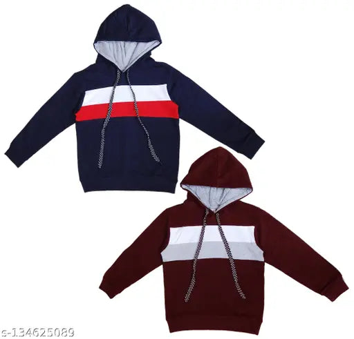 Cotton colorblocked boys sweatshirts with hoodie, trendy Princess design for kids (2-11 years) from India