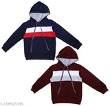 Cotton colorblocked boys sweatshirts with hoodie, trendy Princess design for kids (2-11 years) from India