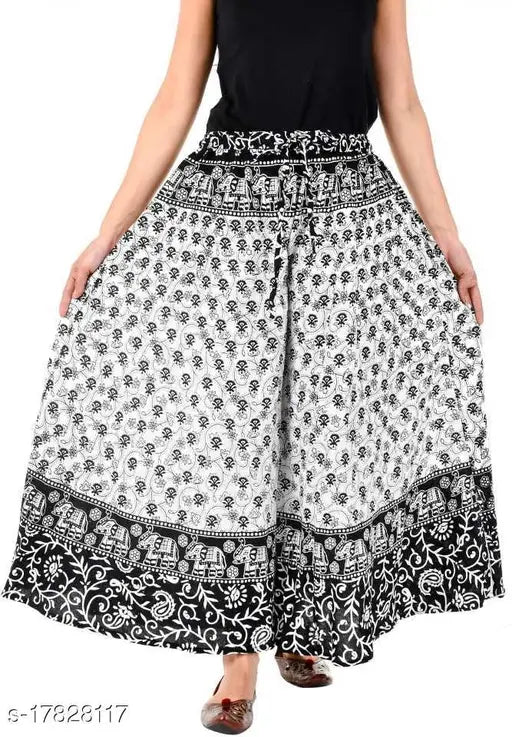 Jaipuri print cotton women's palazzo, vibrant printed net palazzo from India with free size fit (waist 28in, length 38in, hip 36in)