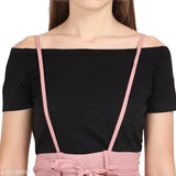 Rayon women's jumpsuit, solid pattern with short sleeves, comes with white crop top, Indian-made