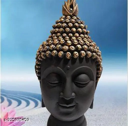 2 Pack poly resin MORATER Head Buddha Statues - Decorative showpiece for peaceful home decor