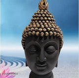 2 Pack poly resin MORATER Head Buddha Statues - Decorative showpiece for peaceful home decor
