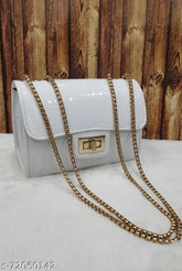 PU slingbag for women, self-design net, versatile style, free size (L:9in, W:3in, H:6in), made in India