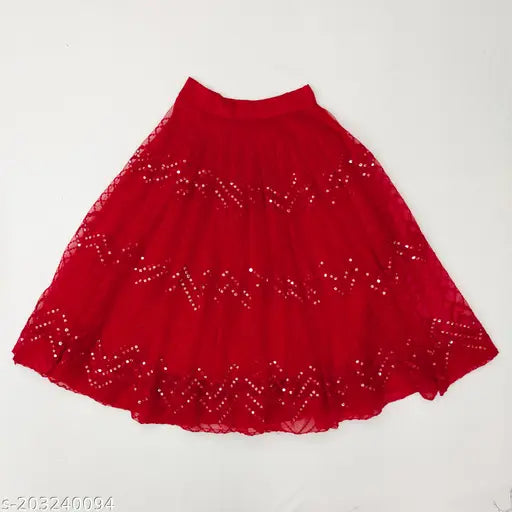 Organza and net Harsh Fab kids girls lehenga choli, embellished solid top with sleeveless design, available in various sizes from 2-3 years to 7-8 years, made for Indian functions and events