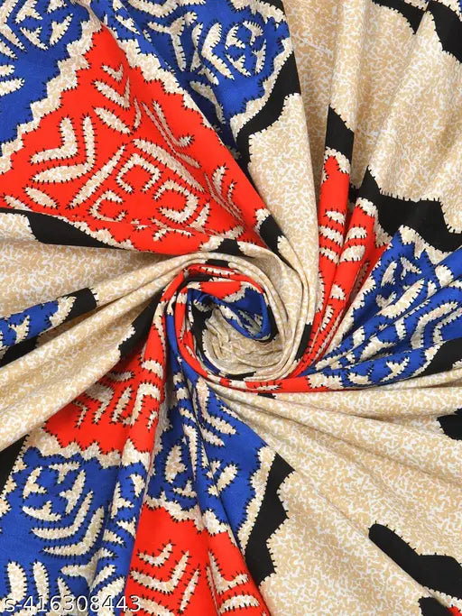 Cotton Jaipuri bedsheet set with geometric elegance, 2 pillow covers in ethnic motifs for summer bedrooms