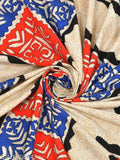 Cotton Jaipuri bedsheet set with geometric elegance, 2 pillow covers in ethnic motifs for summer bedrooms