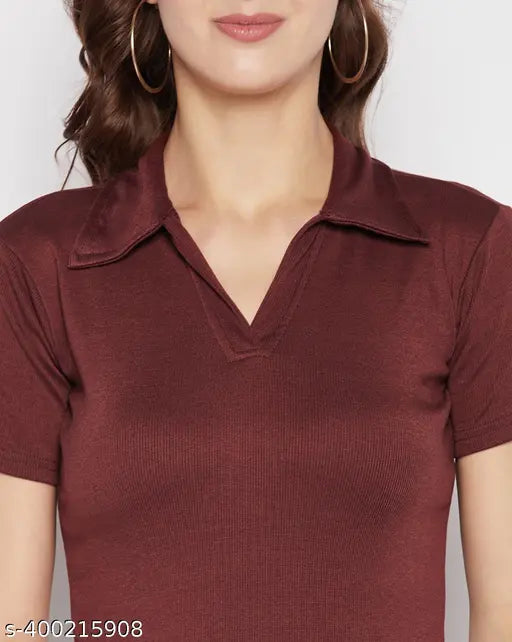 Solid Lycra collar t-shirt, short sleeves, XL size, made in India