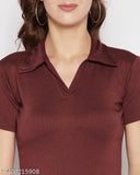 Solid Lycra collar t-shirt, short sleeves, XL size, made in India