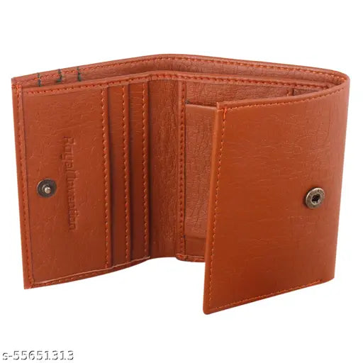 Red canvas and leather exquisite men's wallet with three compartments, free size (11cm x 2cm). Sophisticated accessory for every occasion