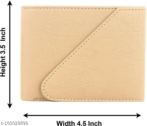 PU leather bi-fold men's wallet, 9 card slots, 2 currency pockets, secret compartment, coin pocket. Solid pattern, free size (11cm x 9cm), perfect for Diwali, Birthday, or Anniversary gifts. Made in India