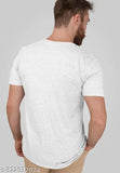White polyester Krishna Maakhanchor Janmashtami T-shirt with printed net design, short sleeves