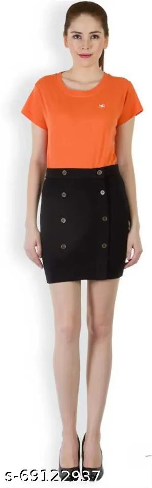 Women's cotton black skirt, solid net, women's twill lycra black skirt, available in sizes 26-36 (waist 26in-36in, hip 32in-42in, length 19in-20in) from India