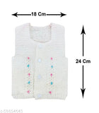 Hand-knitted woolen vest set (Pink, White & Blue) for newborn infants (0-3 months), perfect for keeping babies warm and breathable during playtime at home or outings