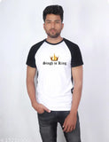 Polyester singh is king printed tee, refreshing M size for casual wear