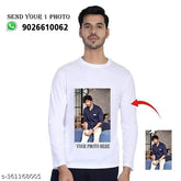 Cool Art white polycotton full-sleeve men's t-shirt with printed photo, great for gifting on special occasions