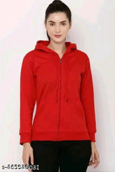 Casual fleece black hoodie for women, solid design, long sleeves, S-XL sizes available