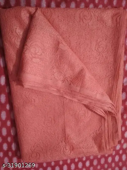 Indian net saree with semi-stitched blouse, self-design pattern for casual & party wear