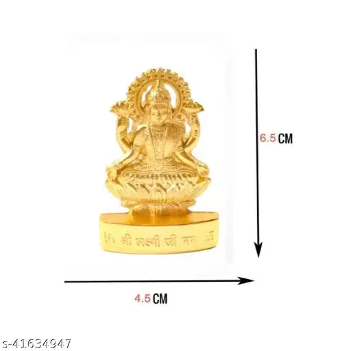 Golden brass Ganesh-Laxmi idol for puja, worship, and gifting - perfect for mandir and business enhancement, handcrafted in India