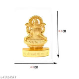 Golden brass Ganesh-Laxmi idol for puja, worship, and gifting - perfect for mandir and business enhancement, handcrafted in India