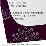 Wine Glace Cotton feel, king size fitted bedsheets with 2 pillow covers, breathable & wrinkle free for summer