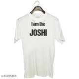 White polyester unisex round neck graphic T-shirt, printed design, casual and stylish, India origin