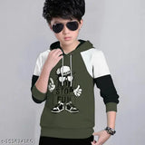 Myeonn Boys cotton printed sweatshirt, kids comfort wear in fun colors, softest combed cotton