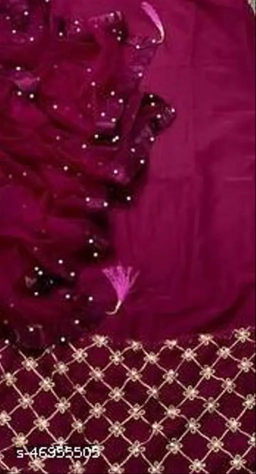 Embroidered georgette gown with net dupatta, Indian-style evening wear for women, perfect for parties and weddings