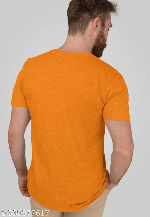 Classic polyester men's t-shirt with Jai Shree Ram pocket logo, Indian-made, short sleeves
