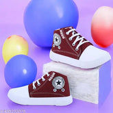Maroon canvas and rubber sneakers for kids, high quality sole for outdoor, gym, and daily wear