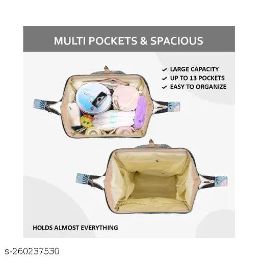 Unicorn pink maternity diaper backpack, waterproof and durable Lil Sprouts bag with 13 pockets, 3-layer protection, and insulated bottle holders. High-quality, travel-friendly, and perfect for essential baby items