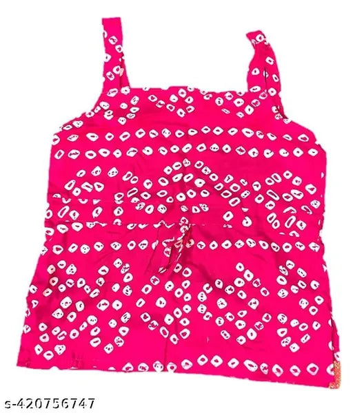 Soft cotton tie-and-dye Lehenga Choli for girls, Indian handcrafted with abstract prints and woven detailing