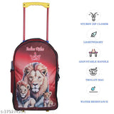 Waterproof polyester trolley bag (30/40 L), red spider print, Indian Riders KING family school kids bag. Durable, spacious, and easy to carry with adjustable straps and pu wheels