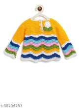 Woolen embroidered net sweater for kids, 100% hand-knitted with itch-free yarn, Chutput Kids Wear