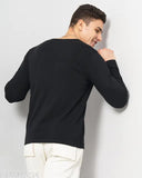 Pure cotton long-sleeve Genoa Men's Henley T-shirt, sophisticated solid color, perfect for modern wardrobes (India)