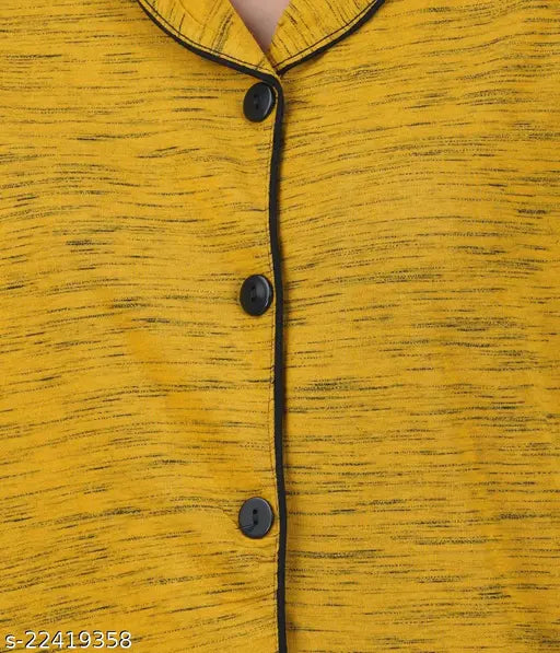 Cotton night suit set, Sevnix women's solid pyjamas with short sleeves, India origin