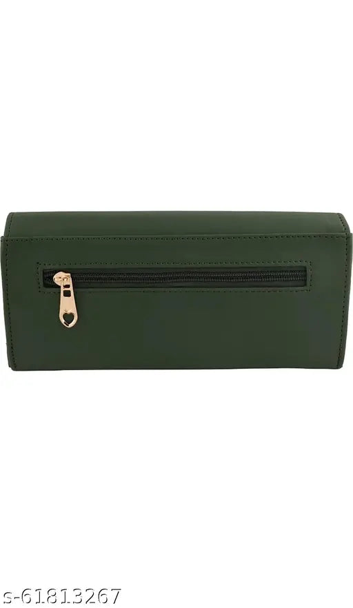 Solid canvas & leather sports clutch, free size (9in x 2in), elegant & spacious design for women's daily use