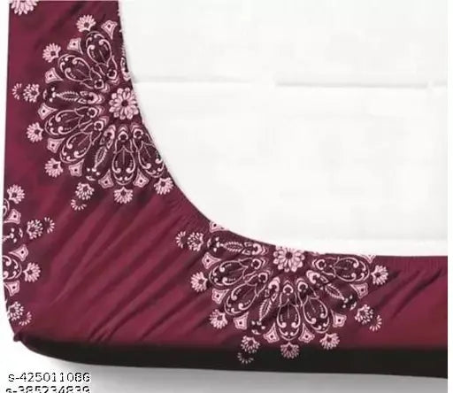 Glace cotton double bed sheets, 180 TC supersoft with elastic fit (72"x78"x10"), multi-colored and breathable for summer use