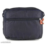 Solid polyester unisex sling bag for office, travel, or daily use. Holds essentials such as books, phone, and accessories