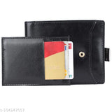 Stylish faux leather men's wallet, solid pattern, 2 compartments, free size (11x8cm), Indian origin