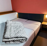 Gray Microfiber Quilt Rajai, 3D Printed Design, Low Budget, Ideal for AC Room Decor