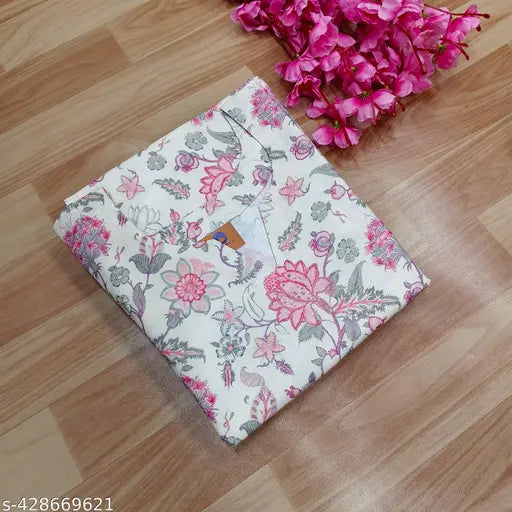 Ethnic cotton kurta with printed net palazzos, three-quarter sleeves women's set, Indian origin