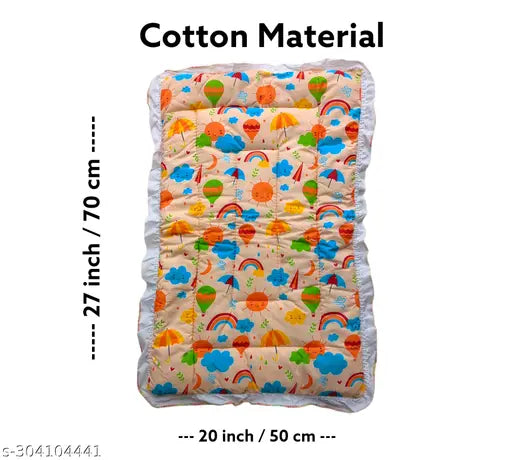 Multi-colored 100% quality cotton newborn godadi mattress set (pack of 3), ideal for mild winter, safe for babies up to 6 months, lightweight, washable, and fully reusable baby bedding