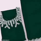 Green Georgette Anarkali Gown, long sleeves, solid floral pattern, Indian fabric