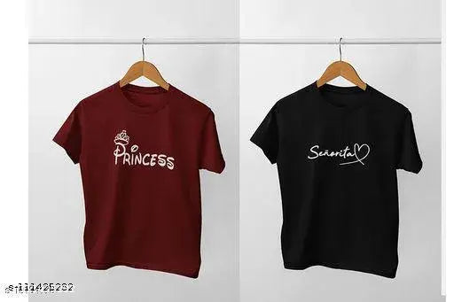 100% cotton girls' printed half-sleeve round neck t-shirts, pack of 2, diverse designs available at Ankitsupermart
