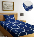 Soft cotton checked fitted single bedsheet with pillow cover, elastic corners and skirt, ideal for adult bedroom decor in mild winter seasons