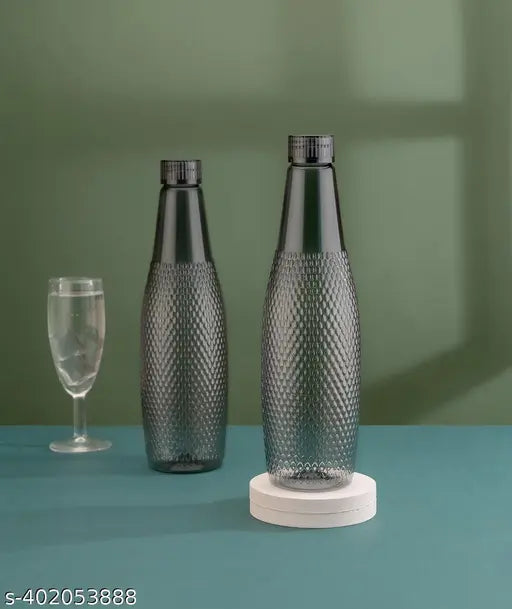 Black Norvium 1L Premium Water Bottles (Pack of 6) - Perfect for School, College, Office use