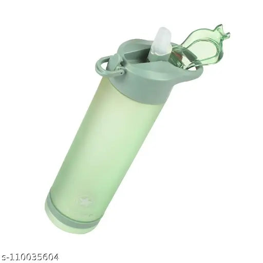 Multicolor fitness water bottle, tritan BPA free, leakproof with time marker & straw, perfect for outdoor activities like camping, yoga, cycling - 750ML