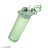 Multicolor fitness water bottle, tritan BPA free, leakproof with time marker & straw, perfect for outdoor activities like camping, yoga, cycling - 750ML