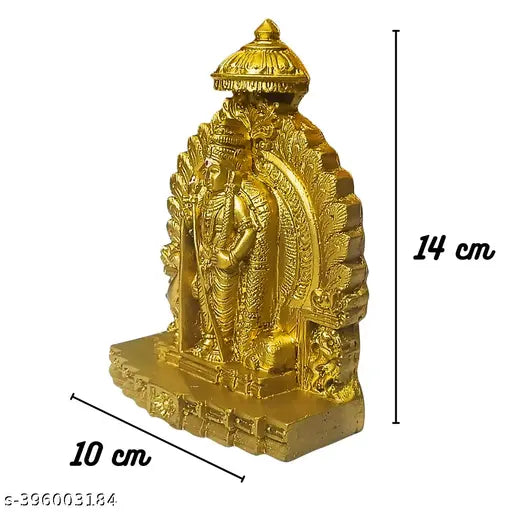 Poly resin Indian Lord Murugan idol, 10cm tall, peacock figure