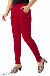Organic cotton-rich, stretchable jeggings trouser kurti pants for women, available in sizes L XL 2XL 3XL 5XL. Premium elastic fabric with 2-inch smooth power and 2-way stretchability. Made with 95% organic cotton, 5% rayon. High-quality paper packaging